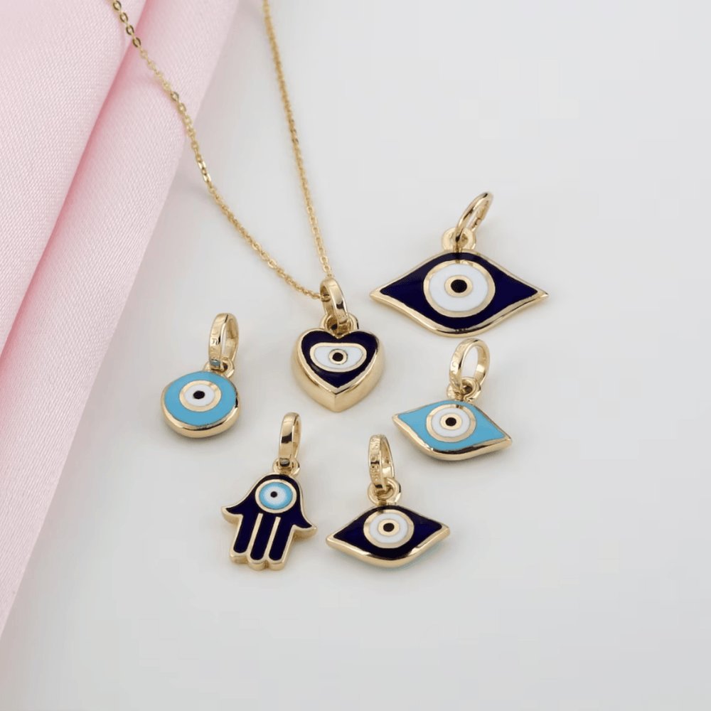 White Enamel Evil Eye Charm